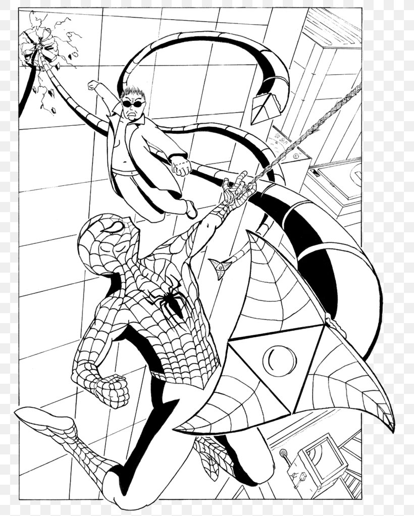 Dr. Otto Octavius Spider-Man Coloring Book Line Art Venom, PNG, 782x1022px, Dr Otto Octavius, Amazing Spiderman, Area, Art, Artwork Download Free