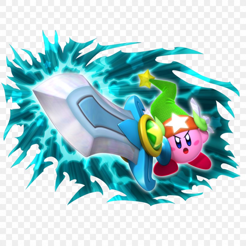 Kirby's Return To Dream Land Kirby: Triple Deluxe Kirby's Epic Yarn Kirby's Adventure, PNG, 1000x1000px, Kirby Triple Deluxe, Aqua, Art, Cartoon, Fictional Character Download Free