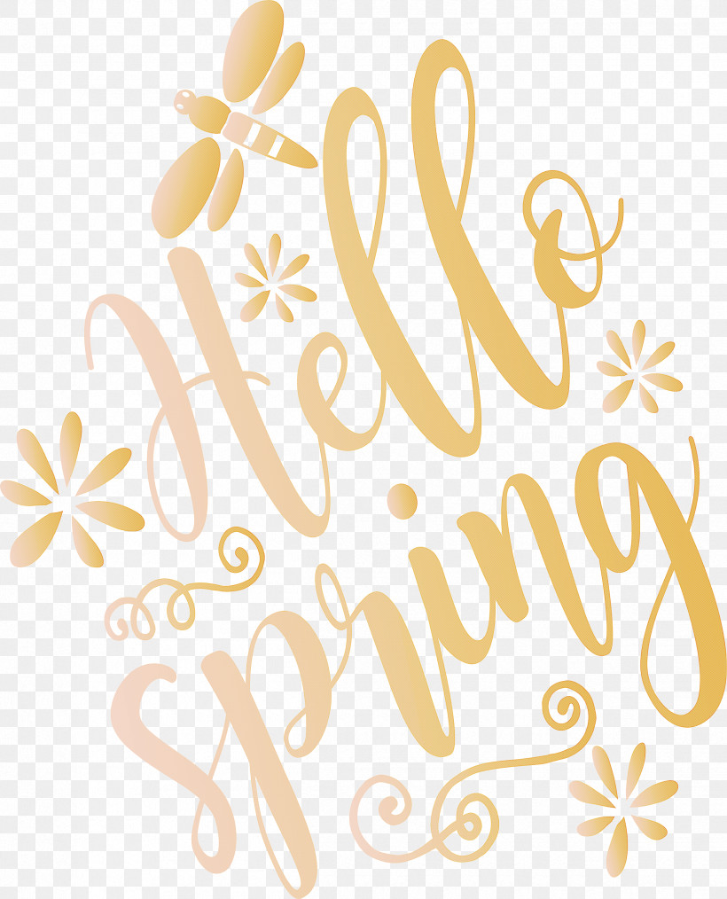 Hello Spring Spring, PNG, 2425x3000px, Hello Spring, Spring, Text, Yellow Download Free