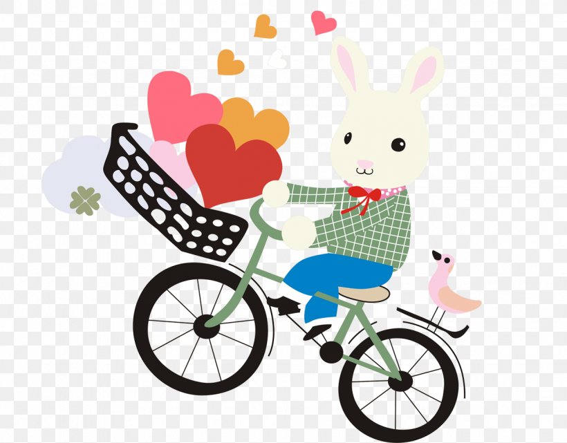 Easter Bunny Rabbit Cartoon, PNG, 1232x964px, Easter Bunny, Bicycle, Bicycle Accessory, Cartoon, Cdr Download Free