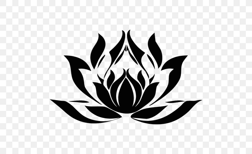 Nelumbo Nucifera Egyptian Lotus Nymphaea Lotus Symbol Clip Art, PNG, 500x500px, Nelumbo Nucifera, Black, Black And White, Buddhist Symbolism, Decal Download Free