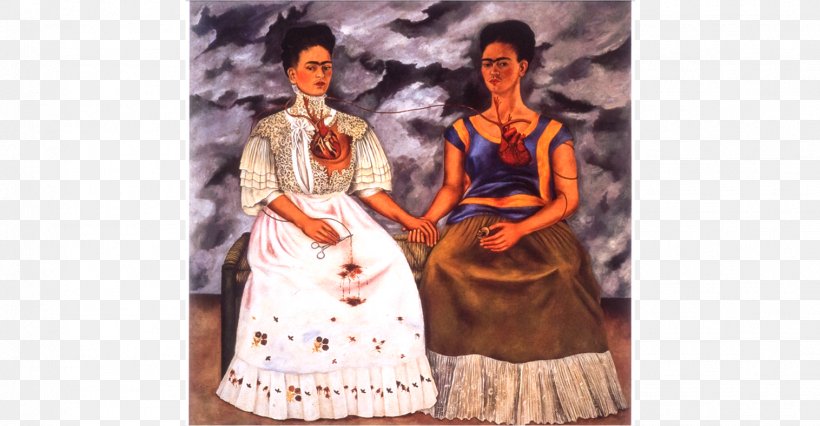 Frida Kahlo Museum The Two Fridas Self-Portrait With Thorn Necklace And Hummingbird Self-Portrait With Cropped Hair Painting, PNG, 1516x789px, Frida Kahlo Museum, Art, Artist, Costume, Costume Design Download Free