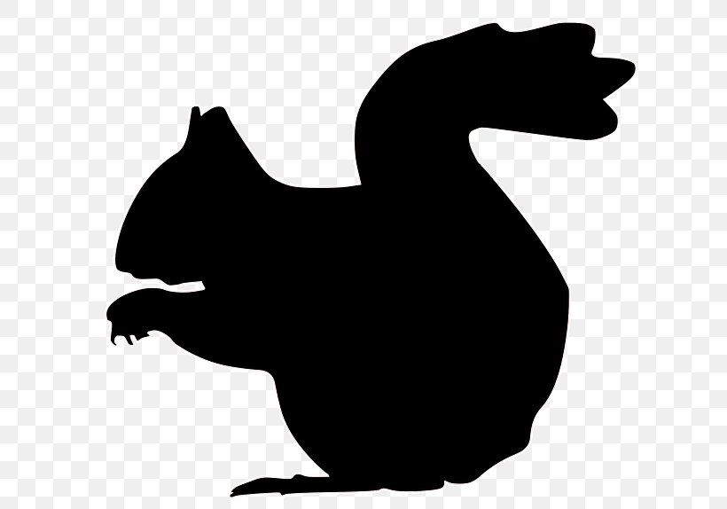 Squirrel Silhouette Clip Art, PNG, 642x574px, Squirrel, Beak, Bird, Black, Black And White Download Free
