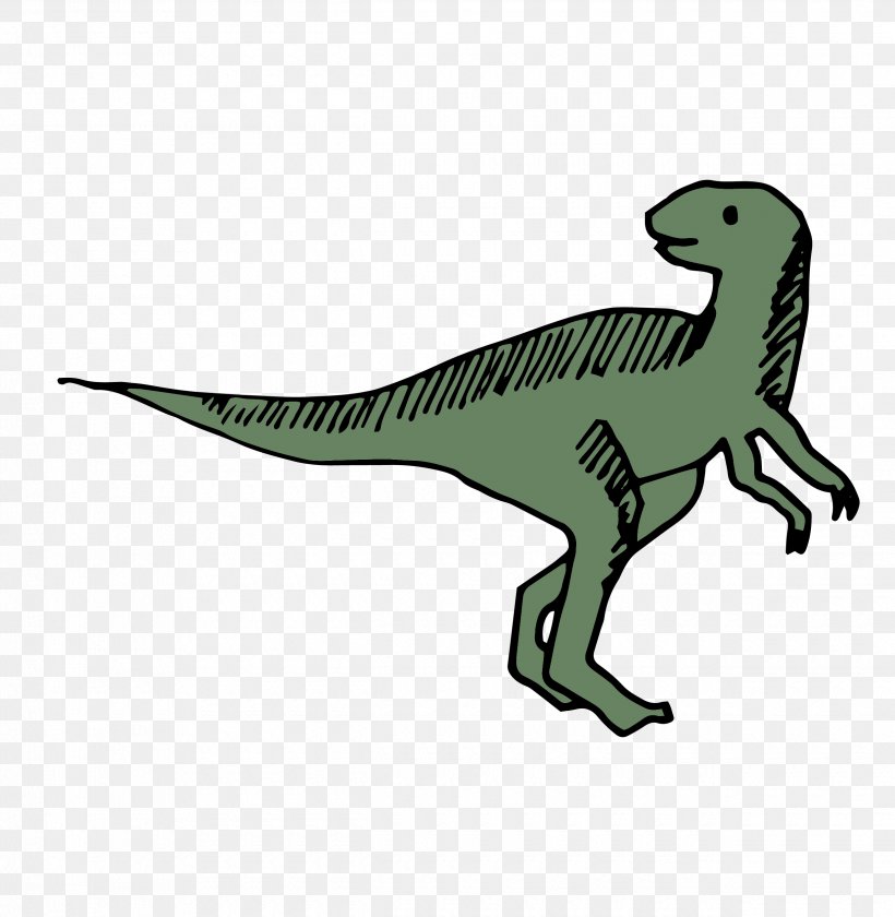 Tyrannosaurus Velociraptor Dinosaur Illustration, PNG, 2480x2542px, Tyrannosaurus, Cartoon, Dinosaur, Fauna, Green Download Free