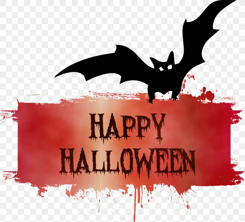 Poster Logo Font Bats Text, PNG, 3000x2725px, Happy Halloween, Batm, Bats, Logo, M Download Free