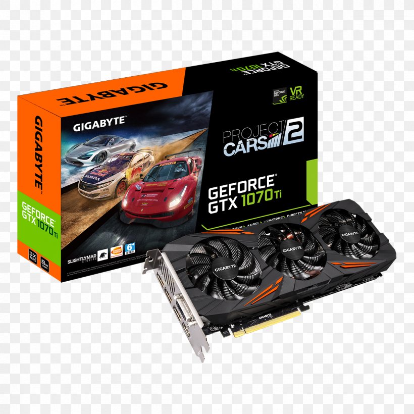Graphics Cards & Video Adapters Gigabyte Nvidia Geforce Gtx 1070 Ti Gaming 8g GDDR5 SDRAM, PNG, 1200x1200px, Graphics Cards Video Adapters, Computer Component, Computer Cooling, Electronic Device, Electronics Accessory Download Free