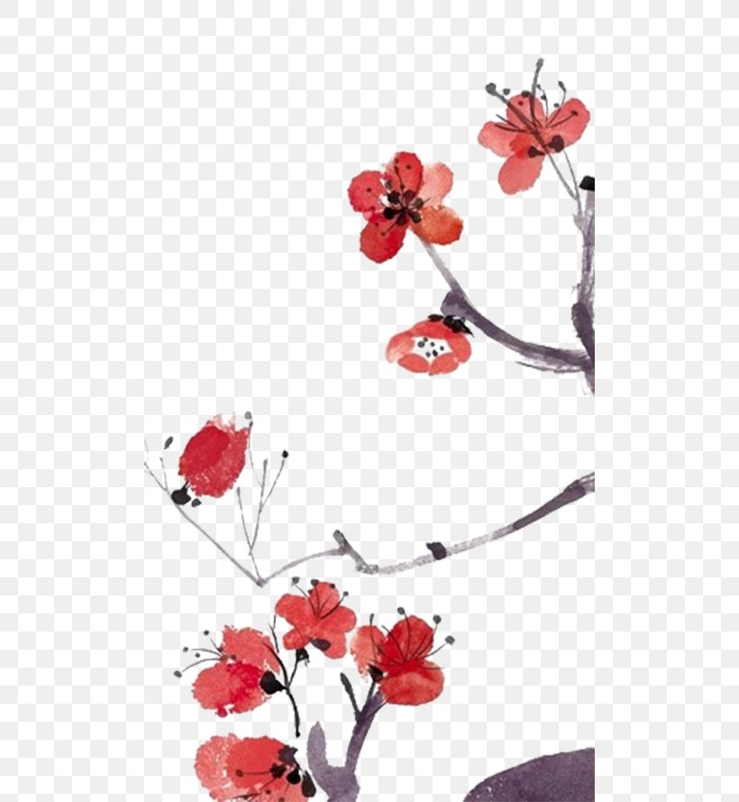 China Red Painting, PNG, 500x889px, China, Blossom, Branch, Cherry Blossom, Color Download Free