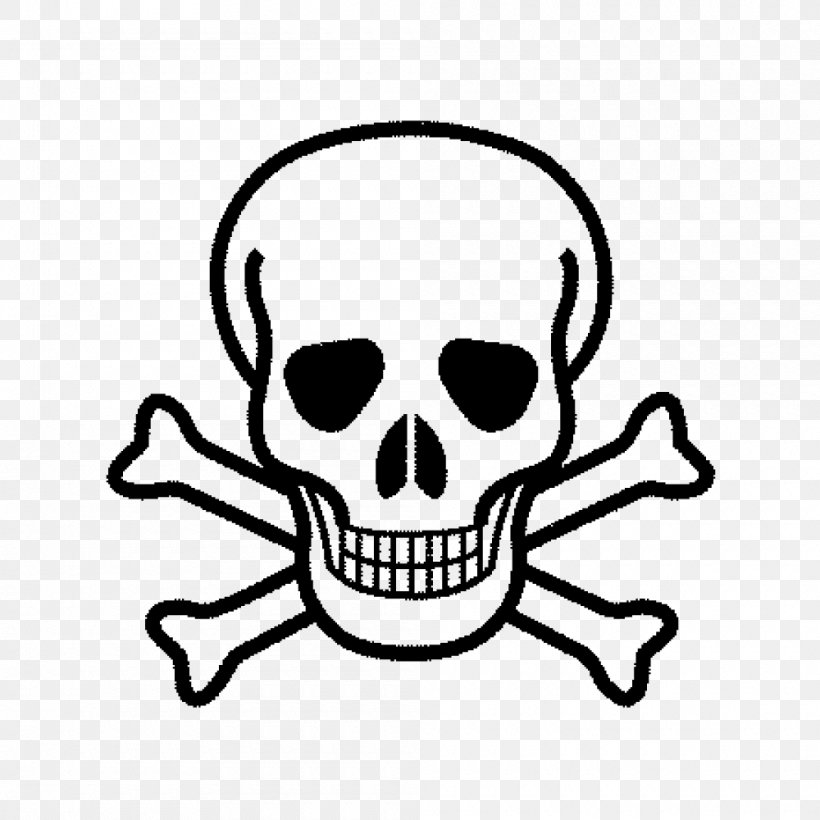 Skull And Crossbones Human Skull Symbolism Clip Art, PNG, 1000x1000px, Skull And Crossbones, Artwork, Black And White, Bone, Fictional Character Download Free