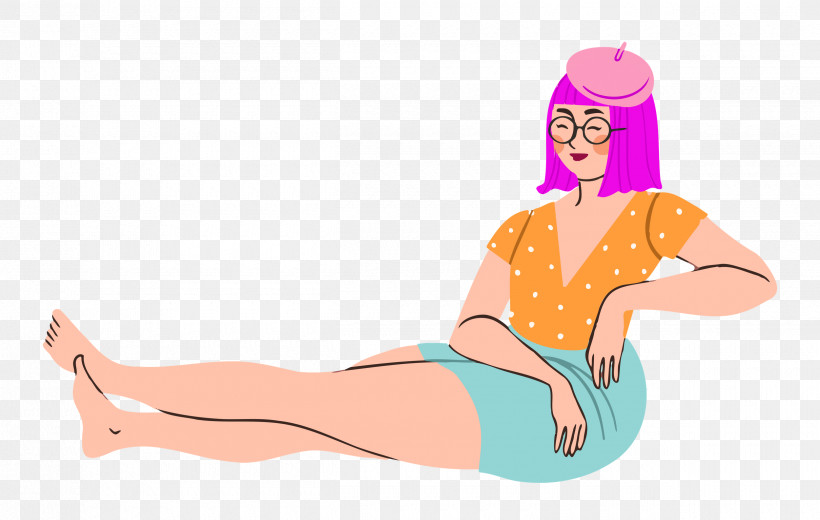 Relaxing Lady Woman, PNG, 2500x1587px, Relaxing, Abdomen, Cartoon, Girl, Human Body Download Free