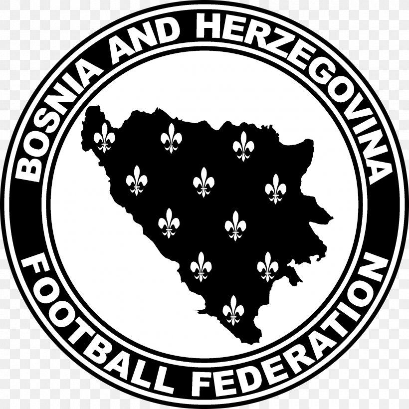 Bosnia And Herzegovina National Football Team Crest Logo, PNG, 2400x2400px, Bosnia And Herzegovina, Area, Black, Black And White, Black M Download Free