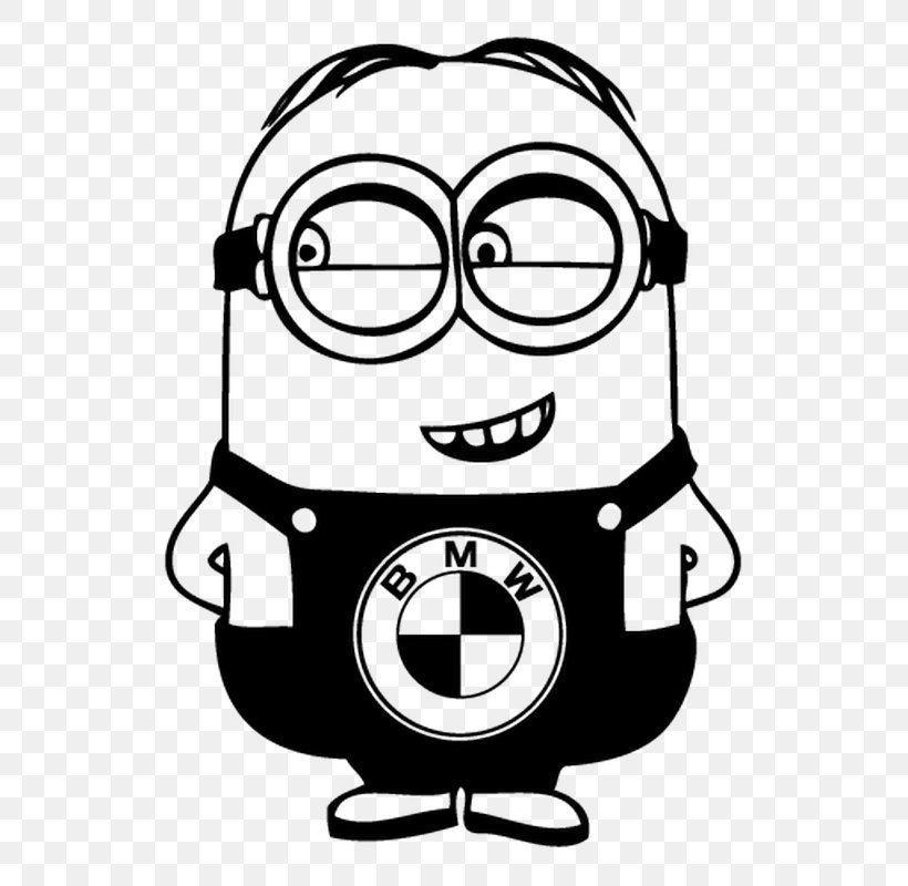 Window Car Decal Sticker Minions, PNG, 800x800px, Window, Adhesive, Area, Black And White, Bob The Minion Download Free