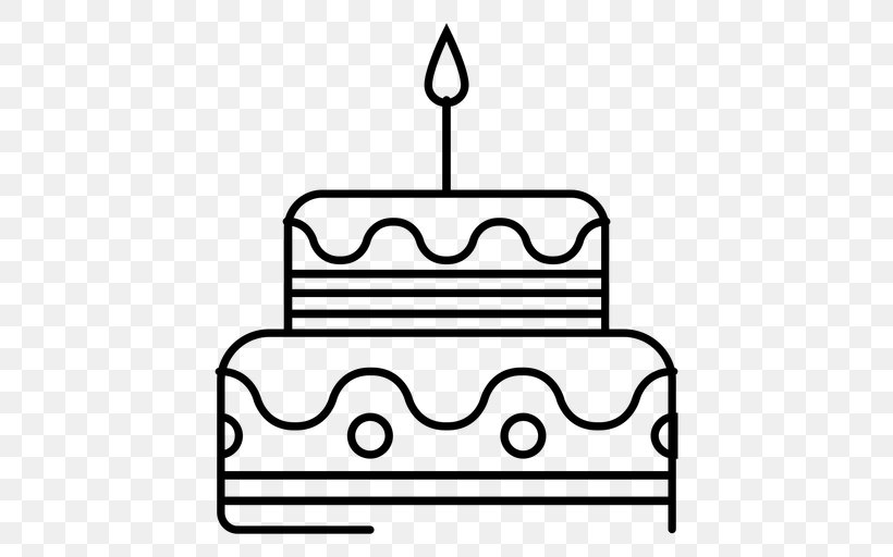 Birthday Cake Torta Clip Art, PNG, 512x512px, Birthday Cake, Area, Birthday, Black, Black And White Download Free