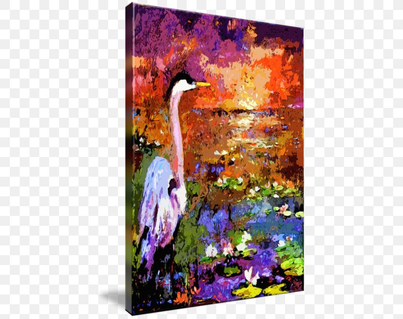 Painting Heron Acrylic Paint Canvas Print, PNG, 428x650px, Painting, Acrylic Paint, Art, Art Museum, Artwork Download Free
