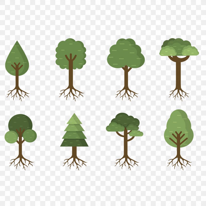Tree Vector Graphics Euclidean Vector Illustration Design, PNG, 2500x2500px, Tree, Branch, Cartoon, Grass, Greening Download Free