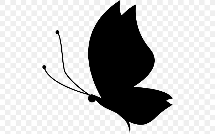 Butterfly Silhouette Clip Art, PNG, 512x512px, Butterfly, Artwork, Black, Black And White, Branch Download Free