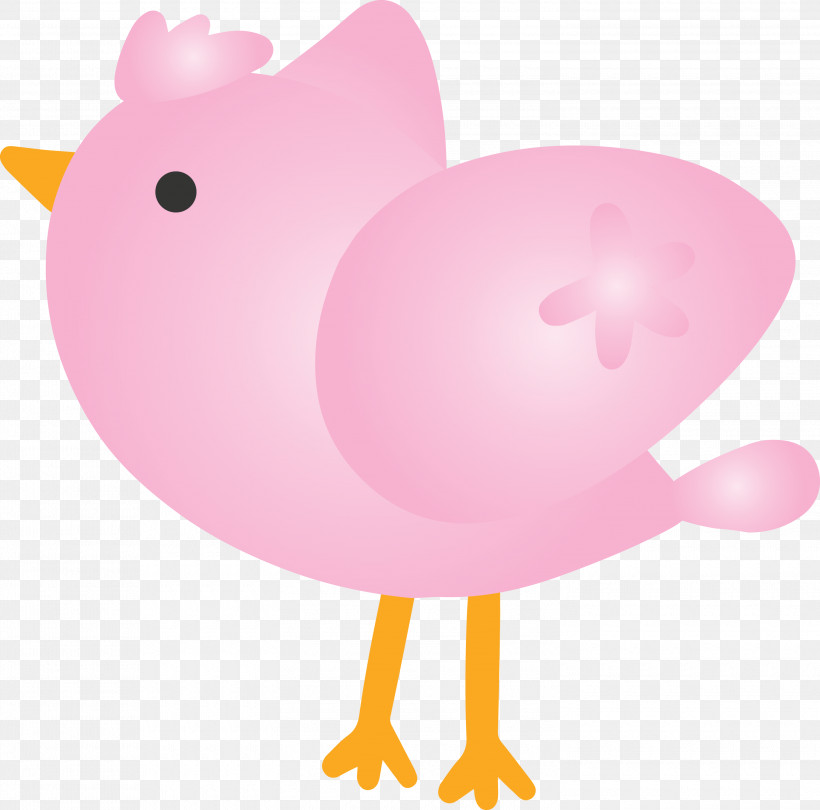 Pink Cartoon Bird Chicken, PNG, 3000x2966px, Cute Cartoon Bird, Bird, Cartoon, Chicken, Pink Download Free