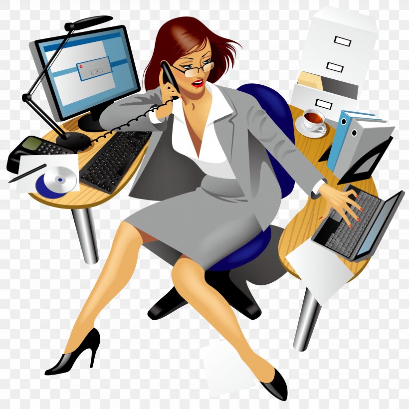 Secretary Office Clip Art, PNG, 3543x3543px, Secretary, Business, Cartoon, Communication, Computer Operator Download Free