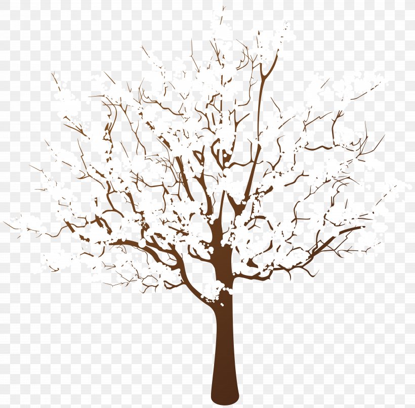 Tree Winter Branch Clip Art, PNG, 8000x7878px, Tree, Autumn, Black And White, Branch, Cherry Blossom Download Free