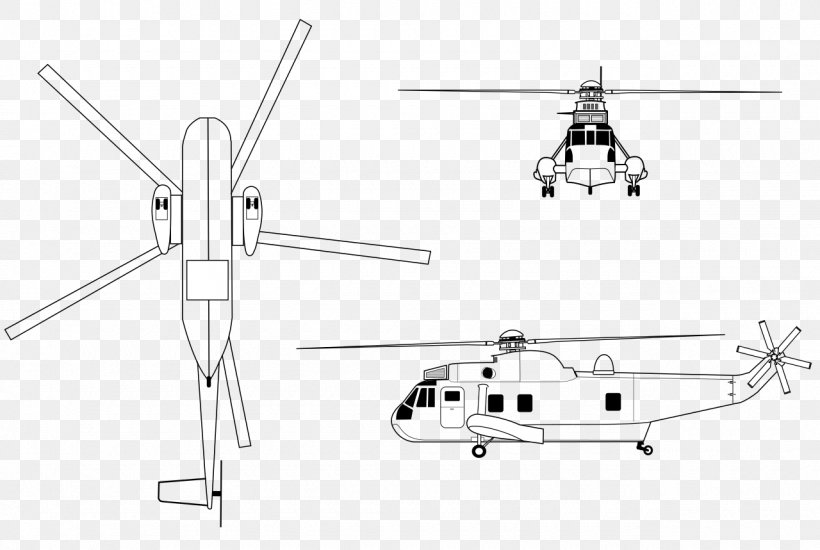 Helicopter Rotor Sikorsky SH-3 Sea King Sikorsky S-61 Westland Sea King Sikorsky CH-124 Sea King, PNG, 1280x859px, Helicopter Rotor, Aircraft, Antisubmarine Warfare, Black And White, Diagram Download Free