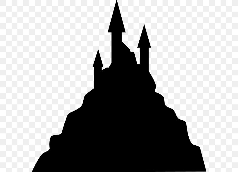 Silhouette Castle Clip Art, PNG, 600x593px, Silhouette, Black, Black And White, Castle, Drawing Download Free