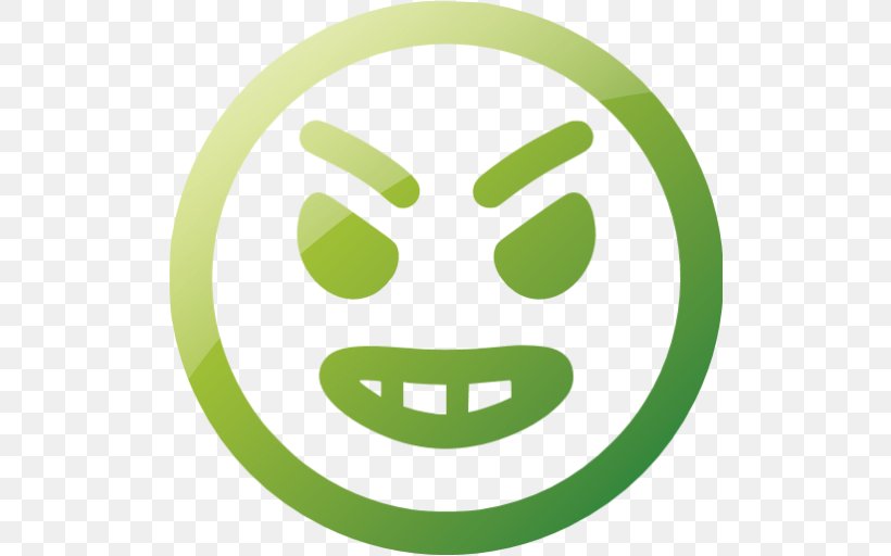 Emoticon Smiley Icon Design, PNG, 512x512px, Emoticon, Anger, Area, Emoji, Green Download Free