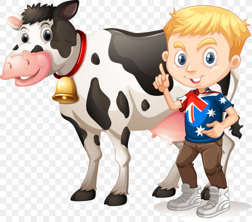 Dairy Cattle Milk Royalty-free, PNG, 1600x1406px, Cattle, Art, Boy, Cartoon,  Cattle Like Mammal Download Free
