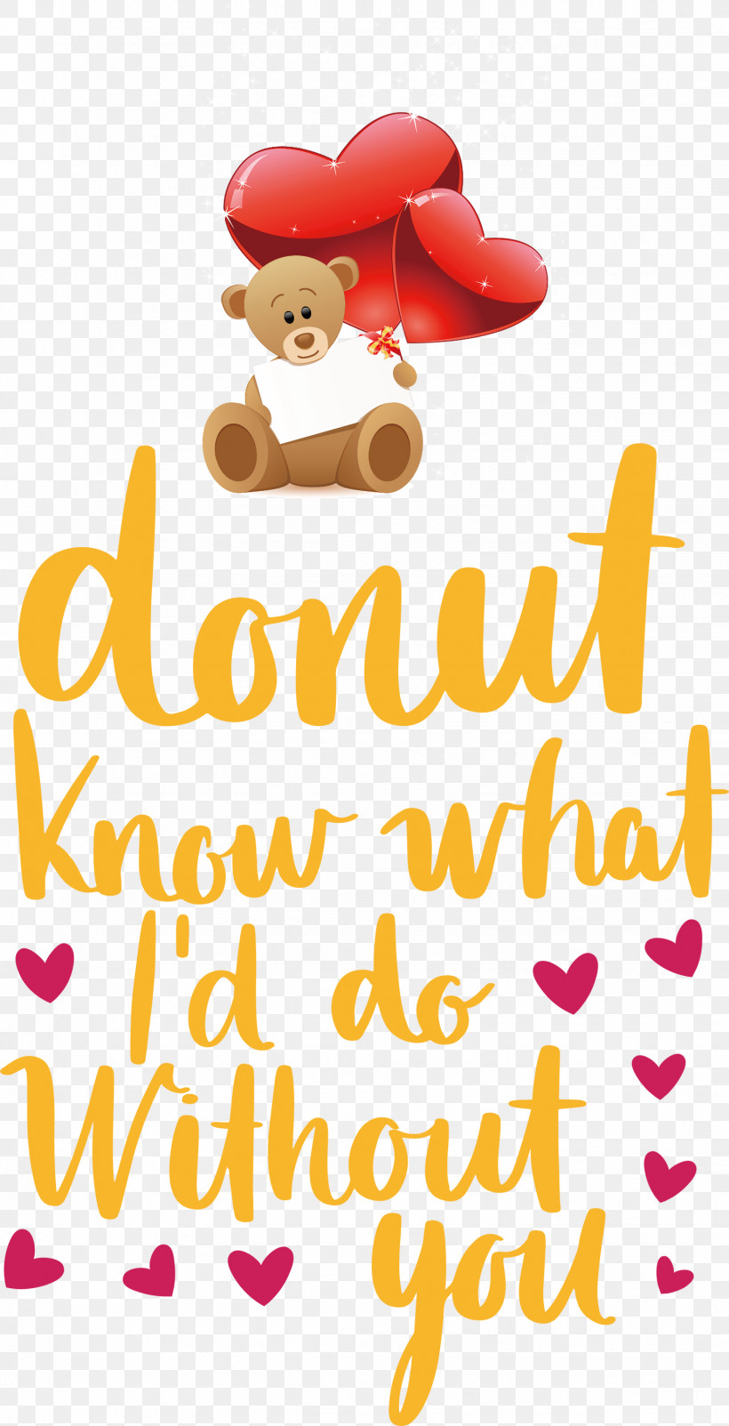 Donut Valentines Day Valentines Day Quote, PNG, 1534x3000px, Donut, Bears, Cartoon, Geometry, Happiness Download Free