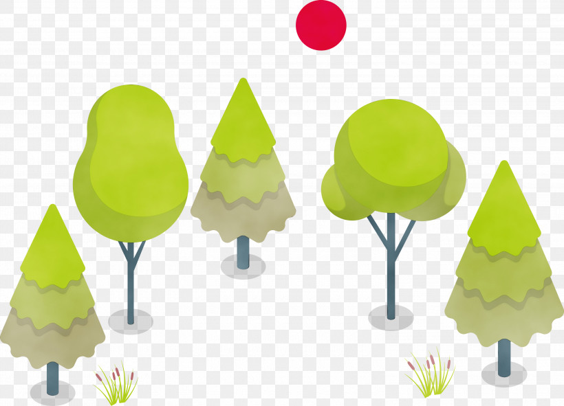 Green, PNG, 3000x2163px, Tree, Forest, Green, Paint, Watercolor Download Free