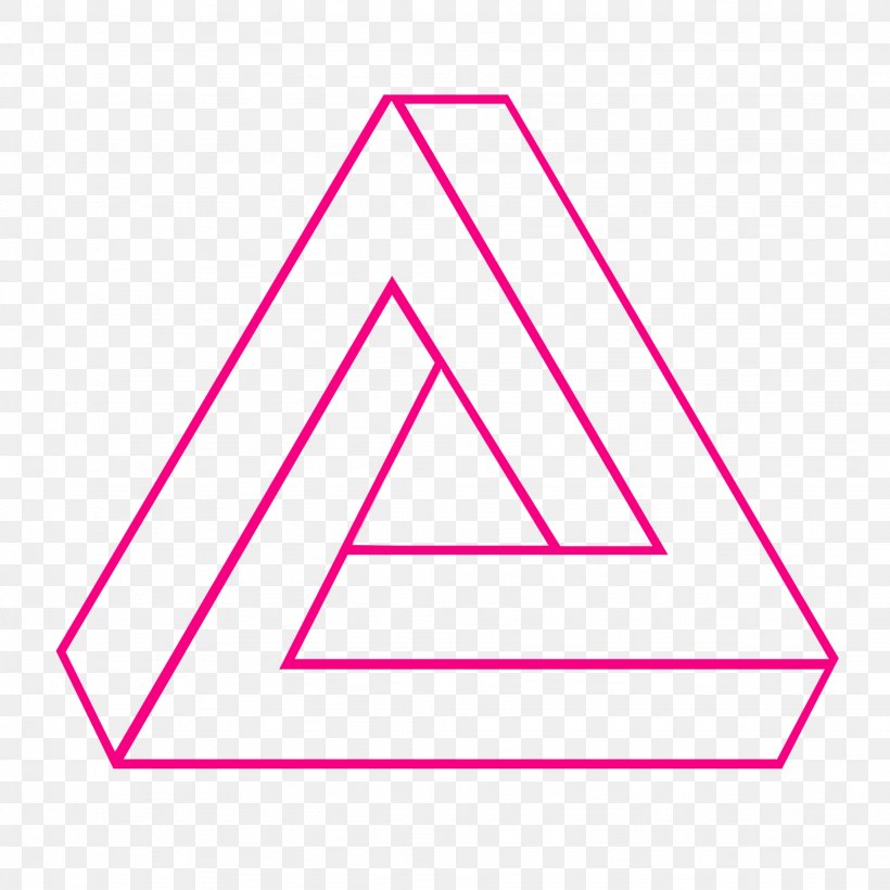 Penrose Triangle Geometry Line, PNG, 2048x2048px, Penrose Triangle, Area, Geometry, Impossible Object, Number Download Free