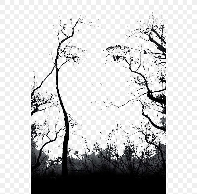 Tree Euclidean Vector Computer File, PNG, 564x806px, Tree, Black, Black And White, Branch, Flora Download Free