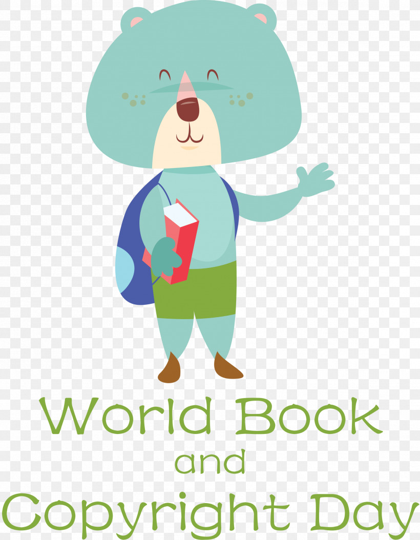 World Book Day World Book And Copyright Day International Day Of The Book, PNG, 2333x3000px, World Book Day, Behavior, Cartoon, Green, Happiness Download Free