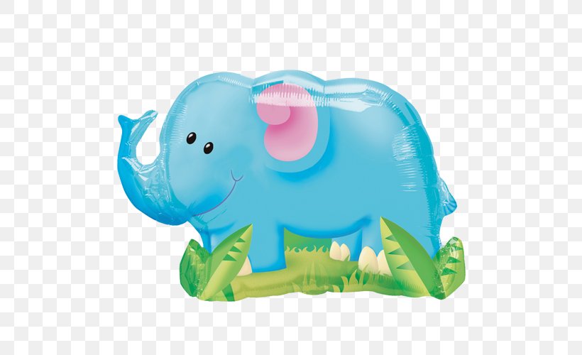Balloon Birthday Party Elephantidae Greeting & Note Cards, PNG, 500x500px, Balloon, Anniversary, Aqua, Baby Shower, Balloon And Party Service Download Free