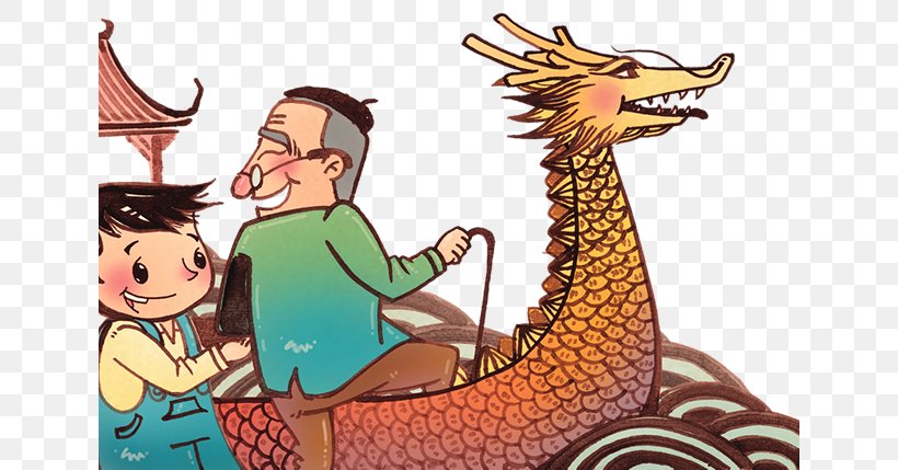 Cartoon Dragon Boat Illustration, PNG, 640x429px, Cartoon, Art, Bateaudragon, Boat, Child Download Free