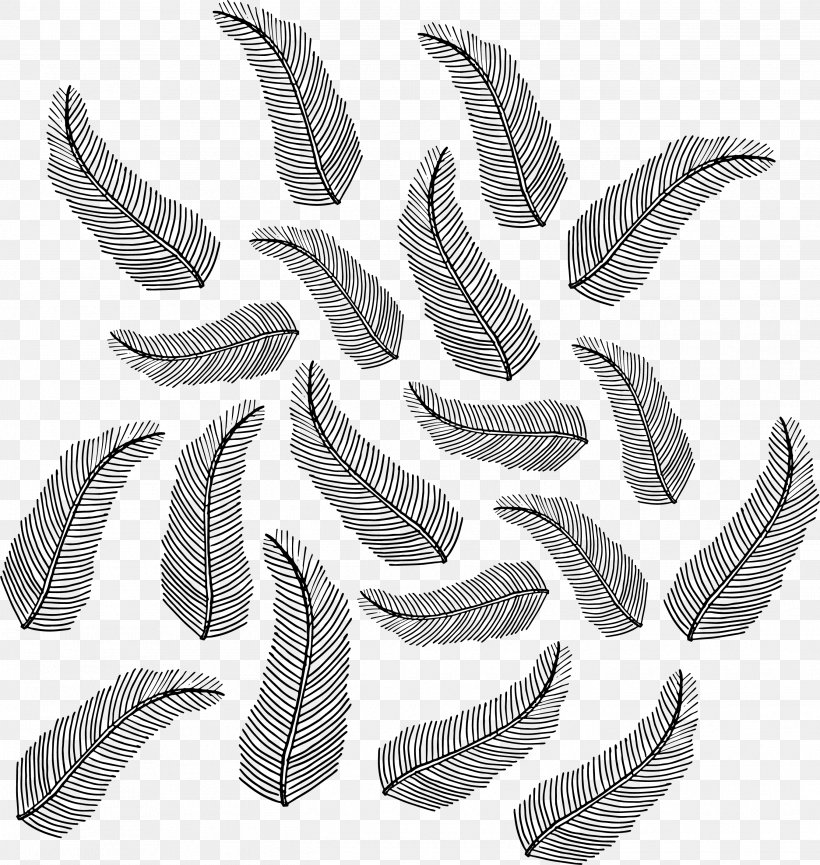 Feather Motif Pattern, PNG, 2693x2843px, Feather, Artworks, Black And White, Hardware Accessory, Material Download Free