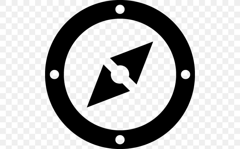 Compass, PNG, 512x512px, Compass, Area, Black And White, Cardinal Direction, Logo Download Free