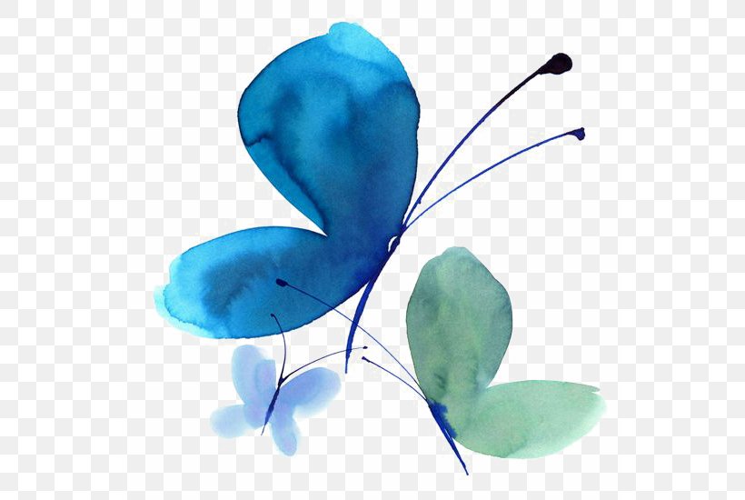 Butterfly Watercolour Flowers Watercolor Painting Ink Wash Painting, PNG, 550x550px, Butterfly, Art, Beginners, Blue, Color Download Free
