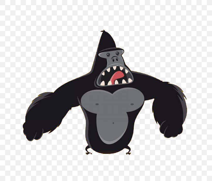 Gorilla Ape Chimpanzee Cartoon, PNG, 700x700px, Gorilla, Animation, Ape, Black, Carnivoran Download Free