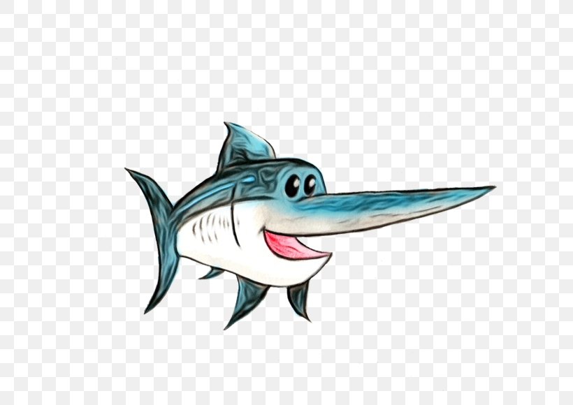 Swordfish Clip Art Shark Swimming, PNG, 614x580px, Swordfish, Atlantic Blue Marlin, Barracuda, Bonyfish, Cartoon Download Free