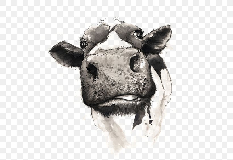 Cattle Drawing Watercolor Painting, PNG, 564x564px, Cattle, Animal, Art, Cartoon, Cattle Like Mammal Download Free