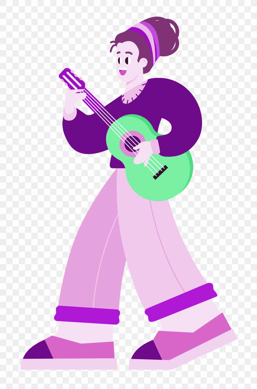 Playing The Guitar Music Guitar, PNG, 1657x2500px, Playing The Guitar, Behavior, Cartoon, Character, Clothing Download Free