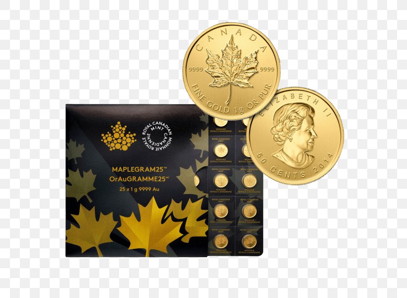 Canadian Gold Maple Leaf Gold Coin Bullion Coin Gold Bar, PNG, 600x600px, Canadian Gold Maple Leaf, Brand, Bullion, Bullion Coin, Canadian Maple Leaf Download Free