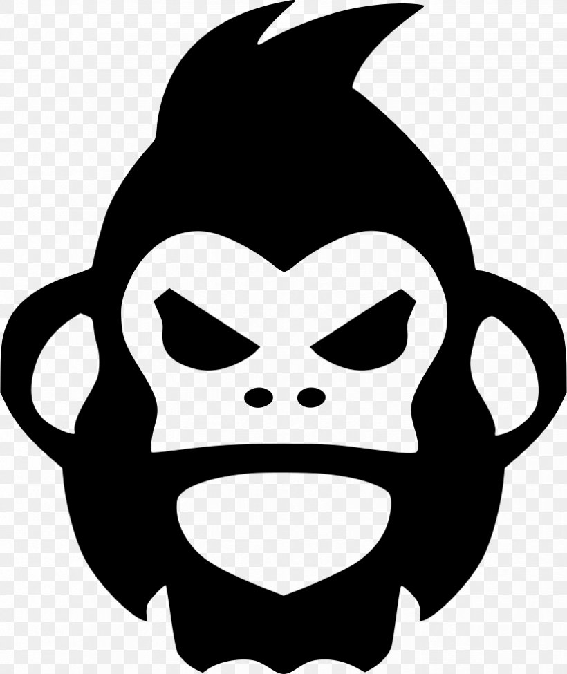 Gorilla Ape Clip Art, PNG, 824x980px, Gorilla, Ape, Artwork, Black, Black And White Download Free