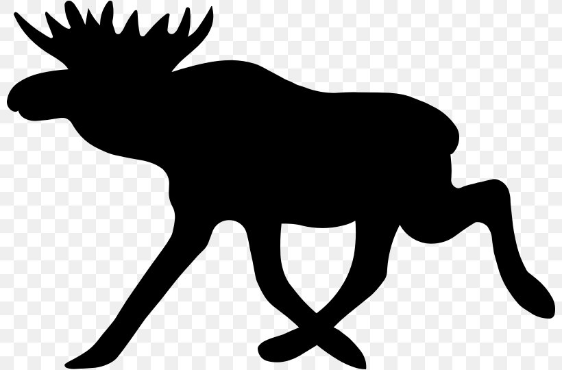 Moose Clip Art, PNG, 800x540px, Moose, Autocad Dxf, Black And White, Deer, Horn Download Free