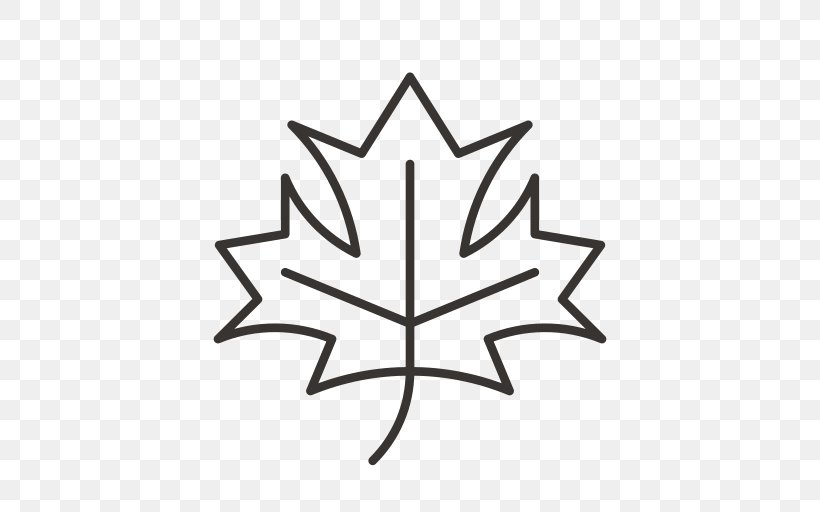 Maple Leaf Illustration Vector Graphics, PNG, 512x512px, Leaf, Black And White, Coloring Book, Drawing, Flower Download Free