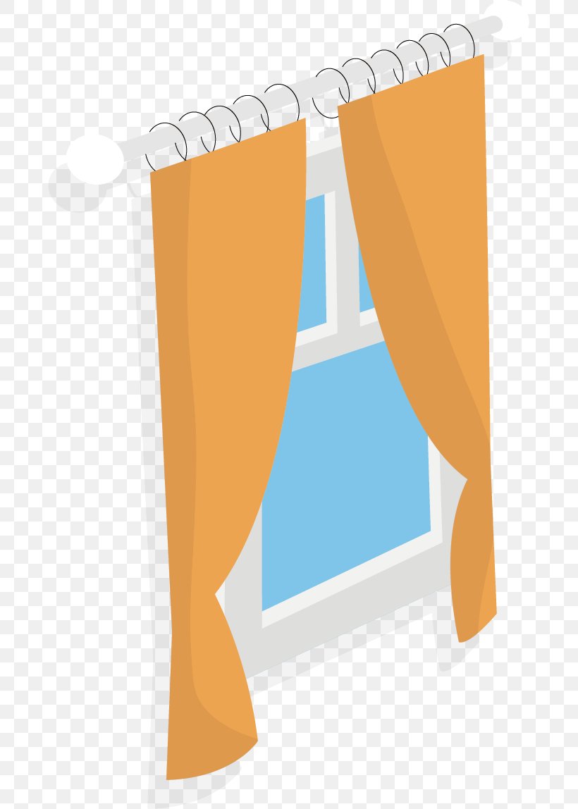 Window Curtain, PNG, 683x1148px, Window, Cartoon, Curtain, Material, Orange Download Free