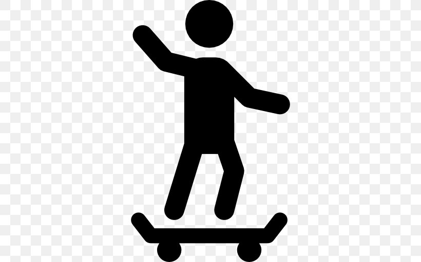 Skateboarding Sport Stick Figure, PNG, 512x512px, Skateboard, Area, Black And White, Human Behavior, Ice Skating Download Free