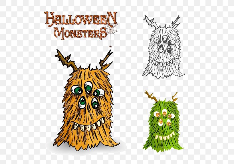 Halloween Monster Drawing Clip Art, PNG, 600x573px, Halloween, Art, Beak, Bird, Bird Of Prey Download Free