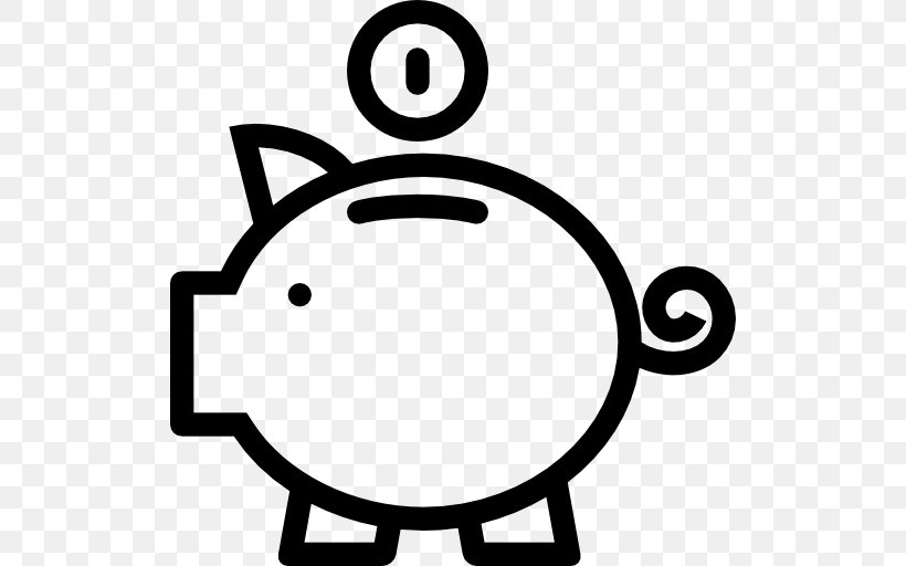 Business Money Finance Piggy Bank, PNG, 512x512px, Business, Area, Bank, Black And White, Budget Download Free