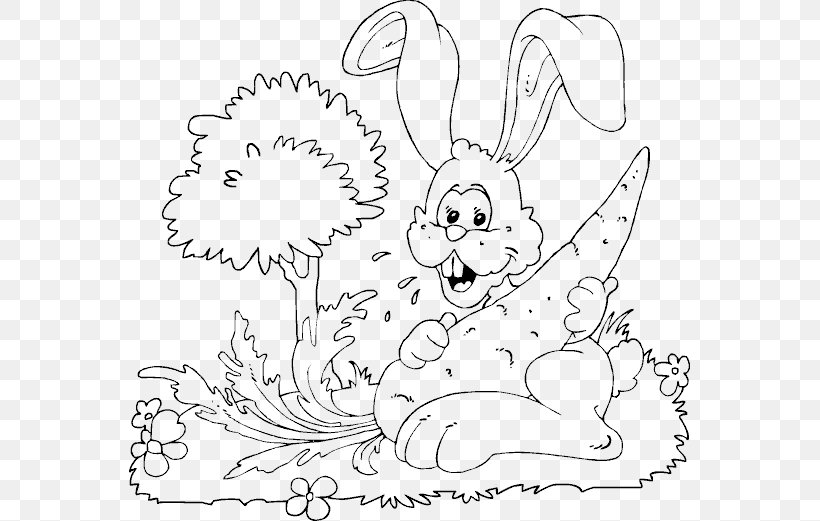 Easter Bunny European Rabbit Coloring Book Puppy, PNG, 561x521px, Watercolor, Cartoon, Flower, Frame, Heart Download Free