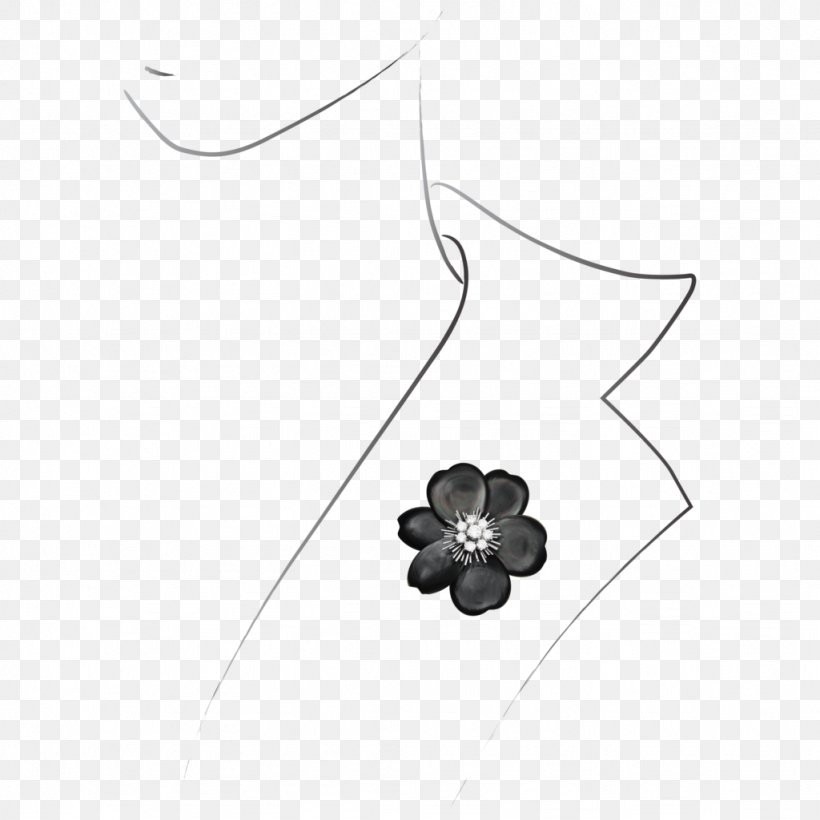 Petal Flowering Plant Body Jewellery Leaf Neck, PNG, 1024x1024px, Petal, Black, Black And White, Body Jewellery, Body Jewelry Download Free